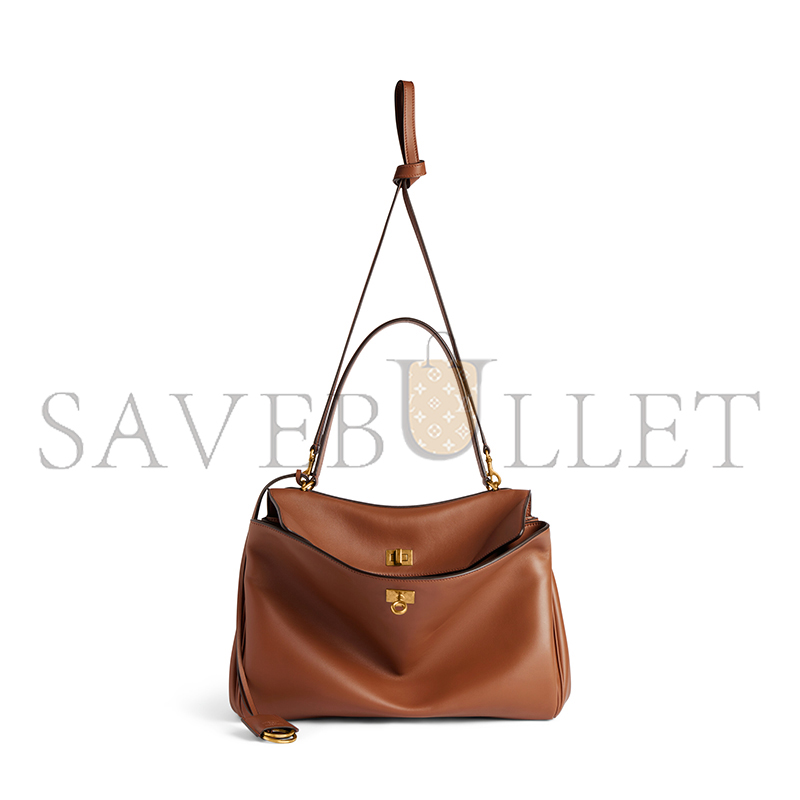 BALENCIAGA WOMEN'S RODEO HANDBAG MEDIUM IN NEW TAN 7897722AA4V2237 (35*23.5*11cm)